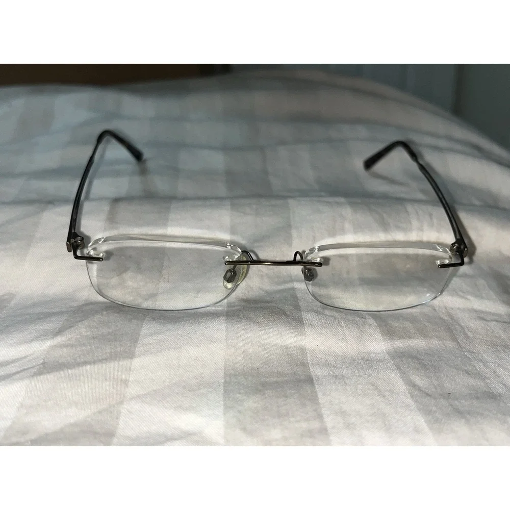 Charmant Rimless Eyeglasses Frames Only, CH10960, 52-18-140, Titanium, Gray